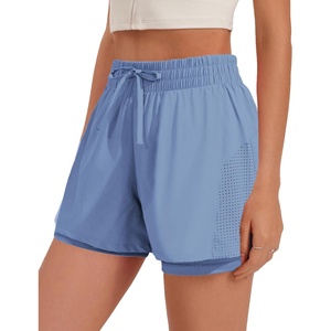 image:imagePINSPARK Womens 2 in 1 Running Shorts with Liner Pockets Quick Dry Athletic Workout Gym ShortsStelindigo