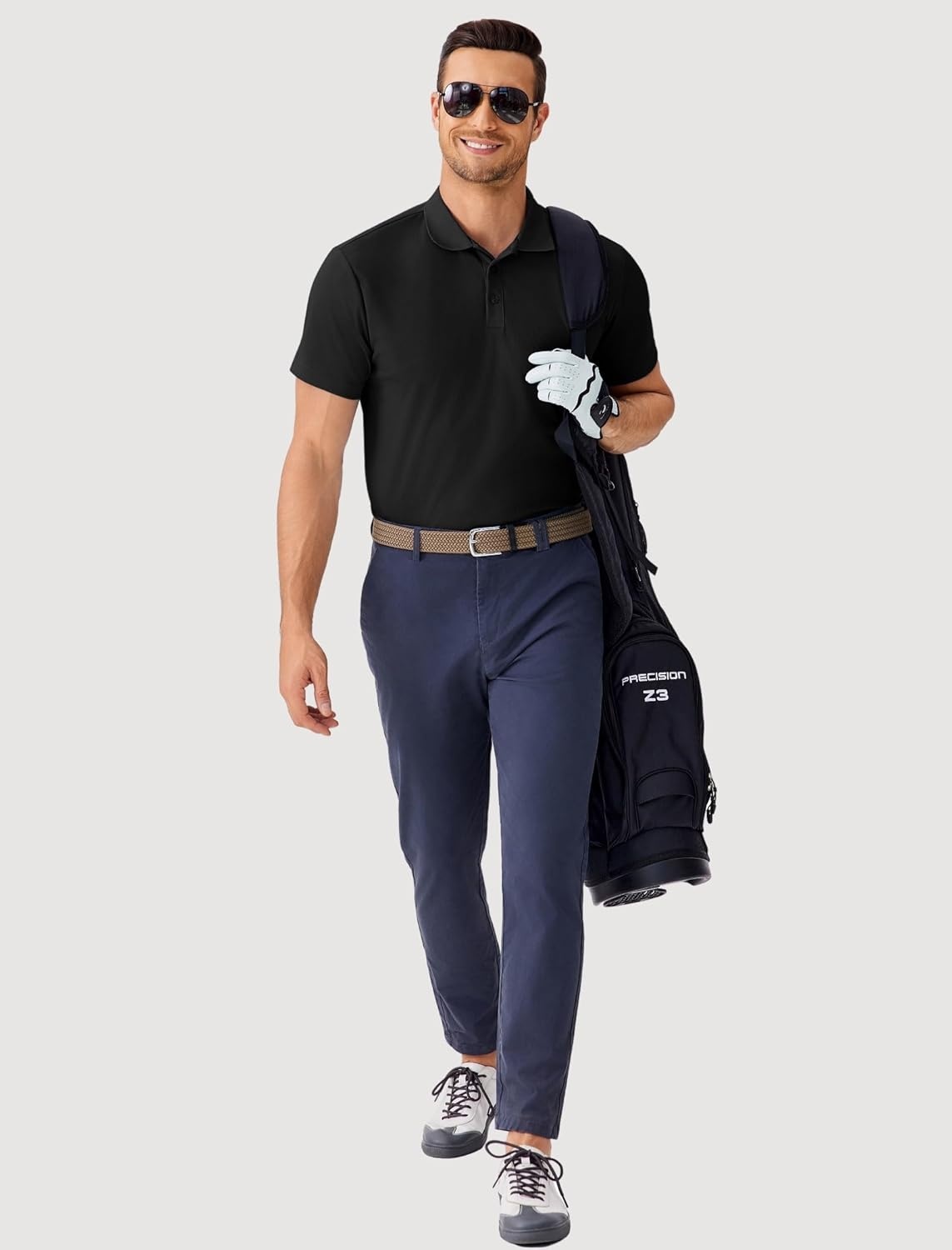 image:imagePINSPARK Mens Polo Shirts Short Sleeve Lightweight Moisture Wicking Quick Dry Casual Workout Collared Shirt Plain 3 Pack SetBlackDeep BlueBurgundy3 Pack