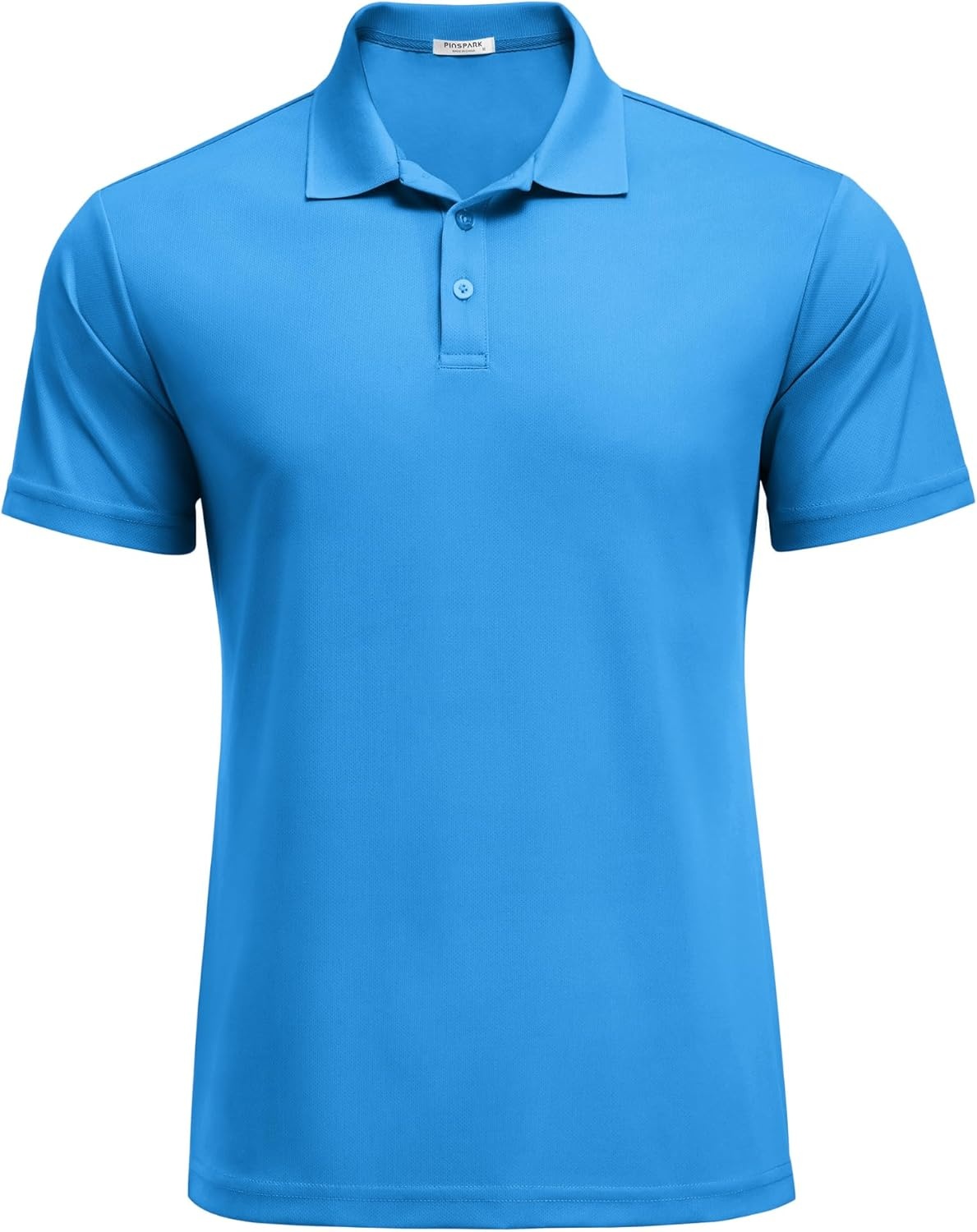 image:imagePINSPARK Mens Polo Shirts Short Sleeve Lightweight Moisture Wicking Quick Dry Casual Workout Collared Shirt Plain 3 Pack SetSea Blue