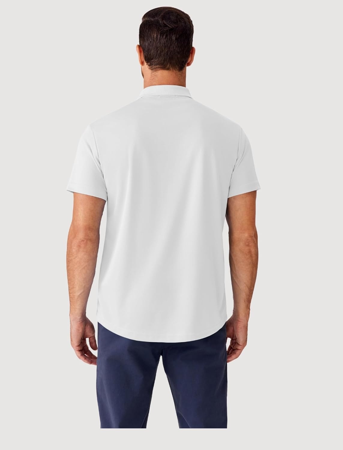 image:imagePINSPARK Mens Polo Shirts Short Sleeve Lightweight Moisture Wicking Quick Dry Casual Workout Collared Shirt Plain 3 Pack SetWhiteLight BlueBurgundy3 Pack