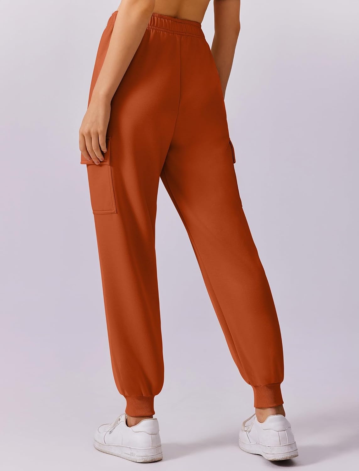 image:imagePINSPARK Two Piece Sets for Women Sweatsuit Drawstring Cargo Jogger Sets with 4 Pockets 2025 Airport Outfits Fall TracksuitOrange