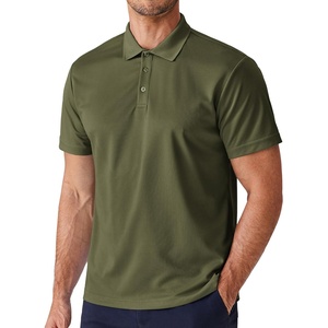 image:imagePINSPARK Mens Polo Shirts Short Sleeve Lightweight Moisture Wicking Quick Dry Casual Workout Collared Shirt Plain 3 Pack SetArmy Green