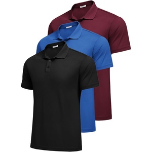 image:imagePINSPARK Mens Polo Shirts Short Sleeve Lightweight Moisture Wicking Quick Dry Casual Workout Collared Shirt Plain 3 Pack SetBlackDeep BlueBurgundy3 Pack