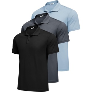image:imagePINSPARK Mens Polo Shirts Short Sleeve Lightweight Moisture Wicking Quick Dry Casual Workout Collared Shirt Plain 3 Pack SetBlackDeep GreyLight Blue3 Pack