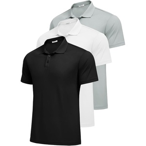 image:imagePINSPARK Mens Polo Shirts Short Sleeve Lightweight Moisture Wicking Quick Dry Casual Workout Collared Shirt Plain 3 Pack SetBlackWhiteGrey3 Pack