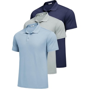 image:imagePINSPARK Mens Polo Shirts Short Sleeve Lightweight Moisture Wicking Quick Dry Casual Workout Collared Shirt Plain 3 Pack SetGreyLight BlueNavy Blue3 Pack