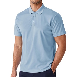 image:imagePINSPARK Mens Polo Shirts Short Sleeve Lightweight Moisture Wicking Quick Dry Casual Workout Collared Shirt Plain 3 Pack SetLight Blue