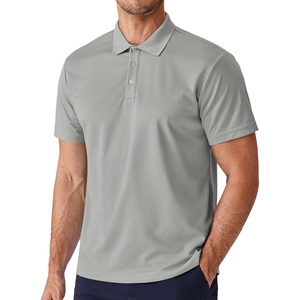 image:imagePINSPARK Mens Polo Shirts Short Sleeve Lightweight Moisture Wicking Quick Dry Casual Workout Collared Shirt Plain 3 Pack SetLight Gray