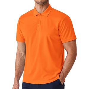 image:imagePINSPARK Mens Polo Shirts Short Sleeve Lightweight Moisture Wicking Quick Dry Casual Workout Collared Shirt Plain 3 Pack SetOrange