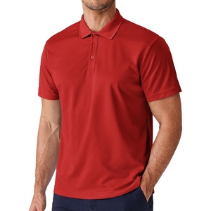 image:imagePINSPARK Mens Polo Shirts Short Sleeve Lightweight Moisture Wicking Quick Dry Casual Workout Collared Shirt Plain 3 Pack SetRed