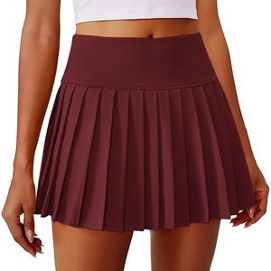 image:imagePINSPARK Pleated Tennis Skirts for Women High Waist Golf Skirt Lightweight Mini Athletic Skorts for Pickleball WorkoutDark Red