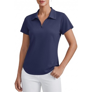 image:imagePINSPARK Womens Golf Shirt Short Sleeve UPF 50 Tennis Polo Shirts 14 Zip Up Collared Quick Dry Athletic Pickleball ShirtNavy