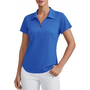image:imagePINSPARK Womens Golf Shirt Short Sleeve UPF 50 Tennis Polo Shirts 14 Zip Up Collared Quick Dry Athletic Pickleball ShirtRoyal Blue