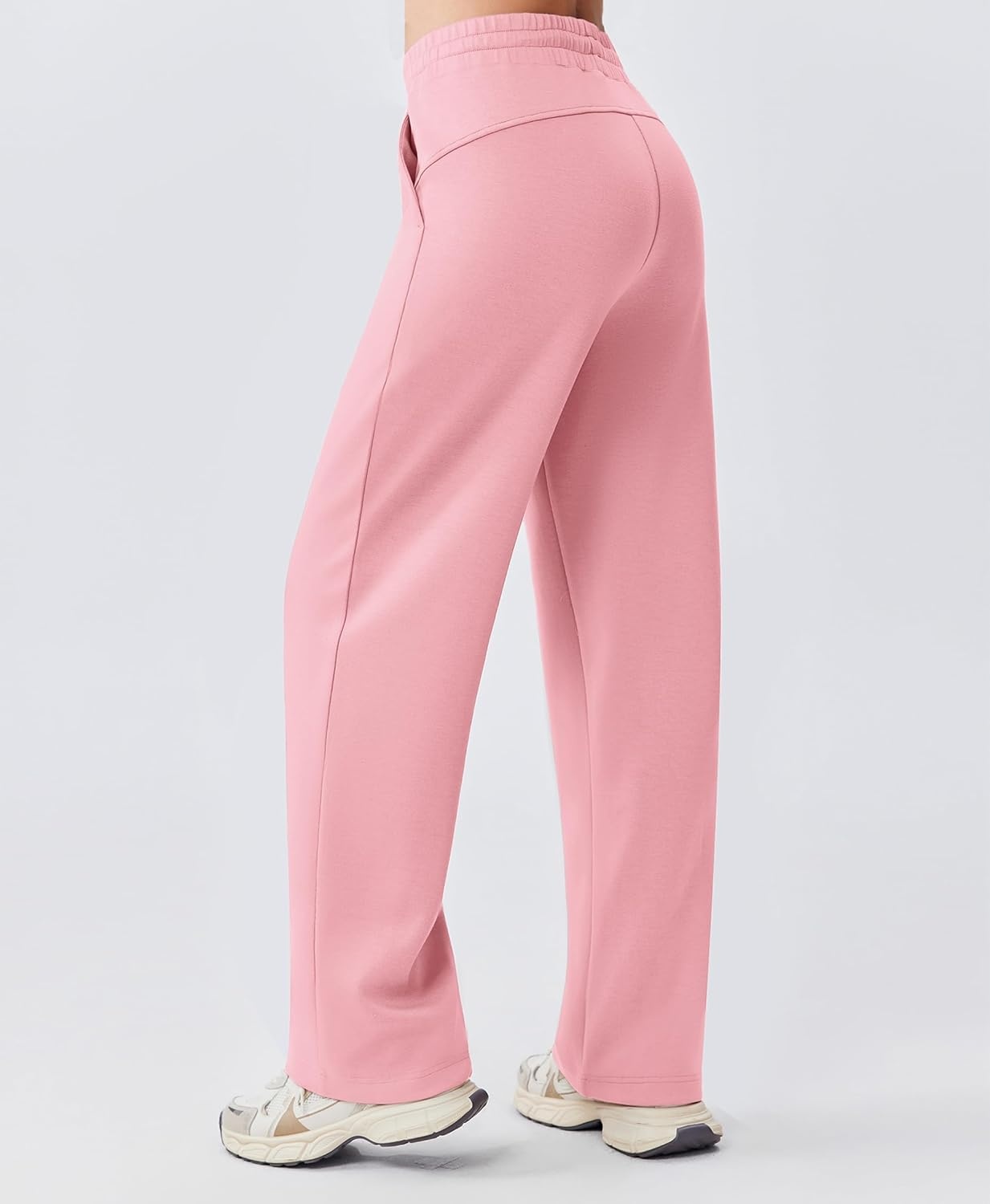 image:imagePINSPARK 2 Piece Sets for Women 12 Zip Sweatsuit Loose Fit Sweatshirt Straight Leg Pants 2025 Matching Outfit Fall TracksuitPink