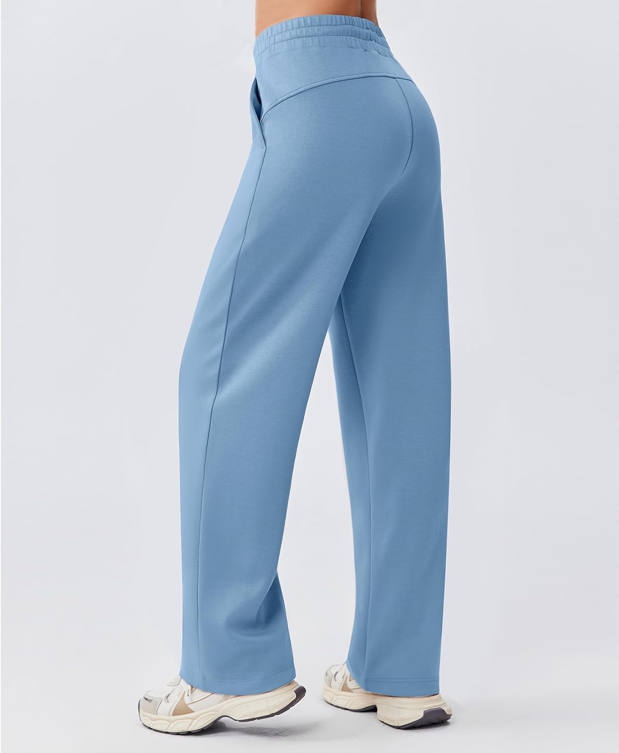 image:imagePINSPARK 2 Piece Sets for Women 12 Zip Sweatsuit Loose Fit Sweatshirt Straight Leg Pants 2025 Matching Outfit Fall TracksuitSky Blue