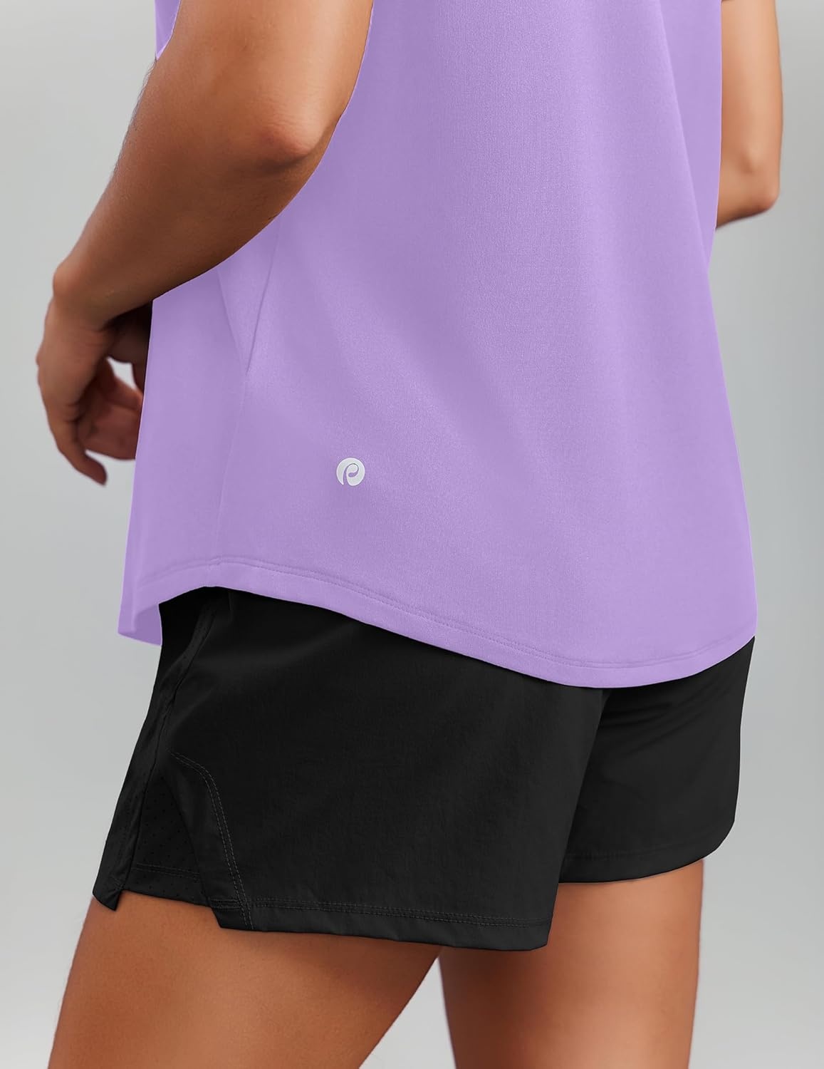 image:imagePINSPARK Soft Workout Tops for Women Short Sleeve V Neck Moisture Wicking UPF 50 Sun Protection Quick Dry Gym Shirts09 Lavender