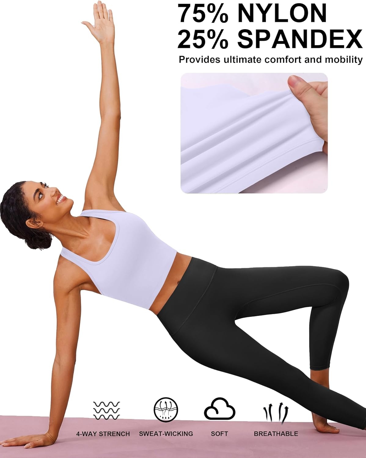 image:imagePINSPARK Sports Bra Longline Racerback Tank Tops for Women Padded Workout Yoga TopB White