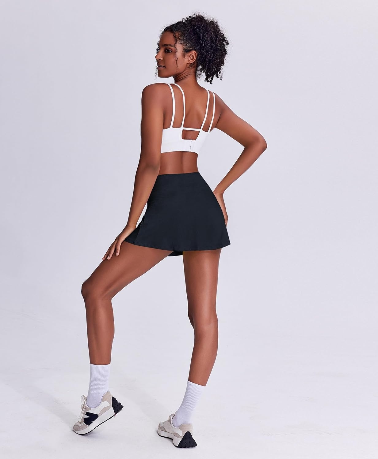 image:imagePINSPARK Tennis Skirts for Women Pleated Athletic Skort Lightweight Golf Skirts with Shorts Pocket Workout PickleballDark Navy