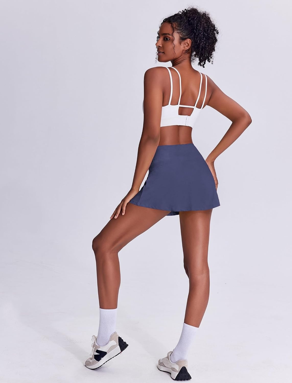image:imagePINSPARK Tennis Skirts for Women Pleated Athletic Skort Lightweight Golf Skirts with Shorts Pocket Workout PickleballNavy Blue