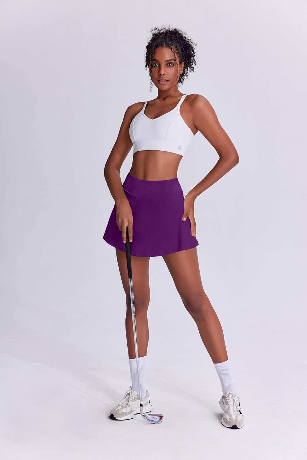 image:imagePINSPARK Tennis Skirts for Women Pleated Athletic Skort Lightweight Golf Skirts with Shorts Pocket Workout PickleballPurple