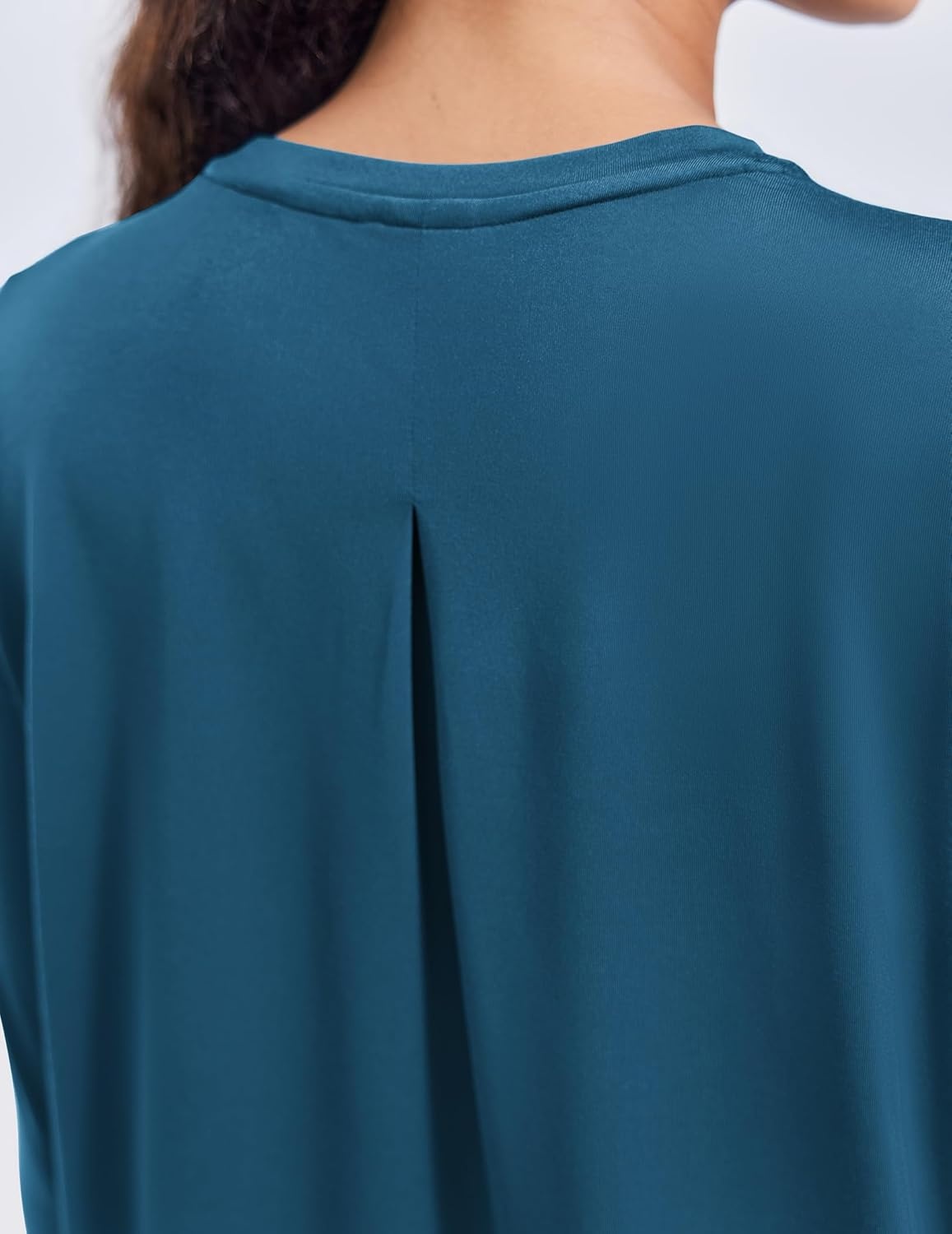 image:imagePINSPARK Workout Tops for Women Long Sleeve Athletic Shirt Soft Loose Fit Exercise Shirt with Back Pleated Pilates Yoga TopsDark Blue