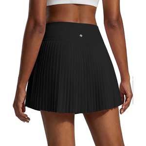 image:imagePINSPARK 15 High Waist Pleated Tennis Skirts for Women with Shorts Mini Athletic Workout Golf Skort Skirts with PocketsBlack