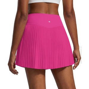 image:imagePINSPARK 15 High Waist Pleated Tennis Skirts for Women with Shorts Mini Athletic Workout Golf Skort Skirts with PocketsHot Pink