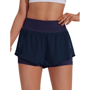 image:imagePINSPARK 2 in 1 Athletic Shorts for Women Biker Underneath Running Shorts High Waisted Gym Workout Short with Side PocketsNavy Blue