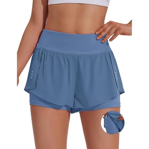 image:imagePINSPARK 2 in 1 Athletic Shorts for Women Biker Underneath Running Shorts High Waisted Gym Workout Short with Side PocketsOasis Blue