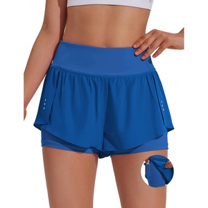 image:imagePINSPARK 2 in 1 Athletic Shorts for Women Biker Underneath Running Shorts High Waisted Gym Workout Short with Side PocketsRoyal Blue