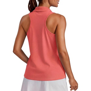 image:imagePINSPARK Womens Golf Shirt UPF 50 Sleeveless Collared Shirts Quick Dry Tennis Polo VNeck Racerback Athletic Workout TankGloss Pink