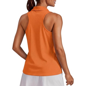 image:imagePINSPARK Womens Golf Shirt UPF 50 Sleeveless Collared Shirts Quick Dry Tennis Polo VNeck Racerback Athletic Workout TankOrange