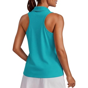 image:imagePINSPARK Womens Golf Shirt UPF 50 Sleeveless Collared Shirts Quick Dry Tennis Polo VNeck Racerback Athletic Workout TankTurquoise