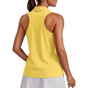 image:imagePINSPARK Womens Golf Shirt UPF 50 Sleeveless Collared Shirts Quick Dry Tennis Polo VNeck Racerback Athletic Workout TankYellow