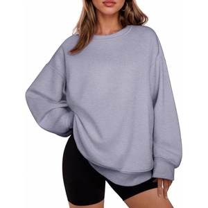 image:imagePINSPARK Womens Sweatshirt Crewneck Fleece Pullover Tops Oversized Sweat Shirts with Thumbholes Pockets Fall OutfitsLight Grey