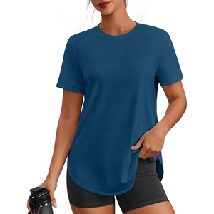 image:imagePINSPARK Workout Tops for Women Short Sleeve Athletic Shirts UPF 50 Quick Dry Running Outfits for Exercise Gym Hiking S3XLDark Blue
