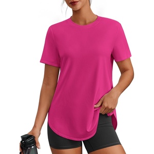 image:imagePINSPARK Workout Tops for Women Short Sleeve Athletic Shirts UPF 50 Quick Dry Running Outfits for Exercise Gym Hiking S3XLHot Pink