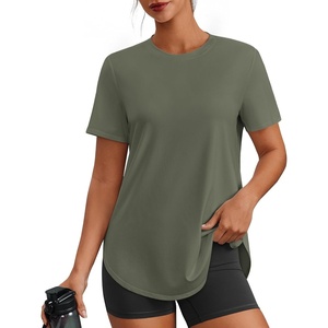image:imagePINSPARK Workout Tops for Women Short Sleeve Athletic Shirts UPF 50 Quick Dry Running Outfits for Exercise Gym Hiking S3XLOlive Green