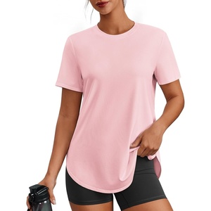image:imagePINSPARK Workout Tops for Women Short Sleeve Athletic Shirts UPF 50 Quick Dry Running Outfits for Exercise Gym Hiking S3XLPink