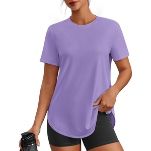 image:imagePINSPARK Workout Tops for Women Short Sleeve Athletic Shirts UPF 50 Quick Dry Running Outfits for Exercise Gym Hiking S3XLPurple