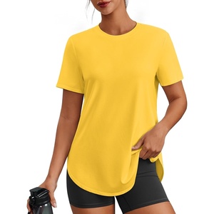image:imagePINSPARK Workout Tops for Women Short Sleeve Athletic Shirts UPF 50 Quick Dry Running Outfits for Exercise Gym Hiking S3XLYellow