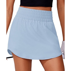 image:imagePINSPARK Golf Skirts for Women High Elastic Waisted Athletic Skort 2 Pockets Curved Hem Tennis Skirt for Pickleball WorkoutLight Blue
