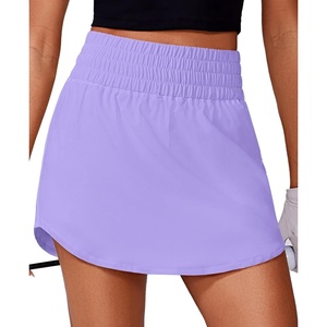 image:imagePINSPARK Golf Skirts for Women High Elastic Waisted Athletic Skort 2 Pockets Curved Hem Tennis Skirt for Pickleball WorkoutLilac