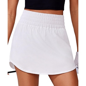 image:imagePINSPARK Golf Skirts for Women High Elastic Waisted Athletic Skort 2 Pockets Curved Hem Tennis Skirt for Pickleball WorkoutWhite