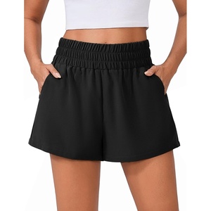 image:imagePINSPARK Womens 3 High Waisted Athletic Running Shorts Breathable Quick Dry Linerless Gym Workout Shorts with PocketsBlack