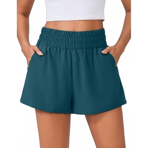 image:imagePINSPARK Womens 3 High Waisted Athletic Running Shorts Breathable Quick Dry Linerless Gym Workout Shorts with PocketsBorealis Green