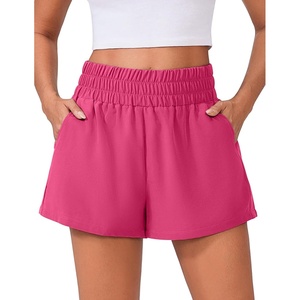 image:imagePINSPARK Womens 3 High Waisted Athletic Running Shorts Breathable Quick Dry Linerless Gym Workout Shorts with PocketsHot Pink