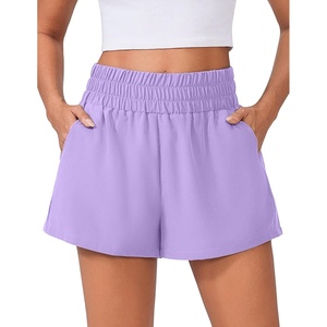 image:imagePINSPARK Womens 3 High Waisted Athletic Running Shorts Breathable Quick Dry Linerless Gym Workout Shorts with PocketsLilac