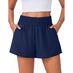 image:imagePINSPARK Womens 3 High Waisted Athletic Running Shorts Breathable Quick Dry Linerless Gym Workout Shorts with PocketsNavy