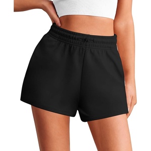 image:imagePINSPARK Womens Sweat Shorts Casual Soft Athletic Short Elastic Waisted Comfy Lounge Shorts Activewear 3 with PocketsBlack